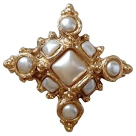 Autre Marque Spilla Vintage Jacky de G Paris Croce Perle