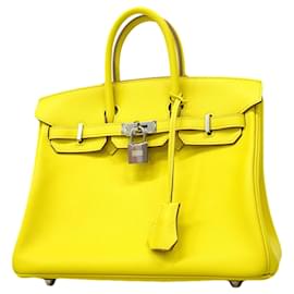Hermes Birkin 25 Handtasche aus Lime Swift Leder - Hermès