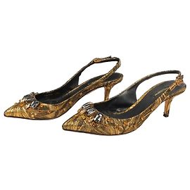 Décolleté Slingback Dolce & Gabbana in Seta e Cristalli