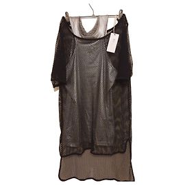 Guess Set aus schwarzem Mesh-Oberteil und silbernem Tanktop