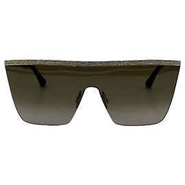 Jimmy Choo Máscara de purpurina en metal dorado Leah/S Sunglasses 145mm