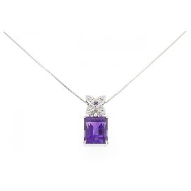 Autre Marque Amethyst-Diamant-Halskette Au750