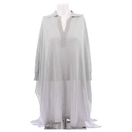 Poncho Missoni argento in viscosa