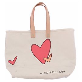 Autre Marque Borsa tote MIRON CROSBY grande bianca in tessuto