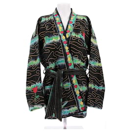 MONOKI Kimono mit Mustern grün Baumwolle M - Autre Marque