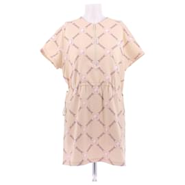 Minivestido beige con estampado - Hermès