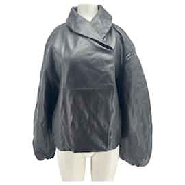 Chaqueta de cuero Mango negra