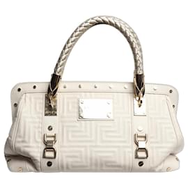 Weiße gesteppte Schultertasche - Versace