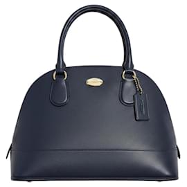 Coach Navy Pebbled Leather Dome Satchel