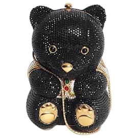 Judith Leiber Clutch a forma di orso decorata con cristalli neri