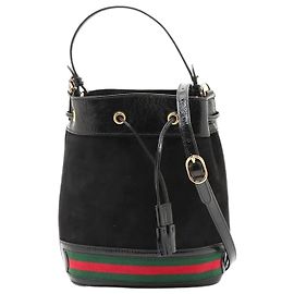 Gucci Borsa a tracolla 2way in scamosciato Ophidia nero