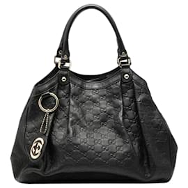 Borsa tote in pelle Guccissima nera