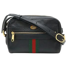 Gucci Borsa a tracolla in pelle Ophidia nera