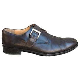 Bruno Magli Wullo Zapatos con hebilla de cuero marrón