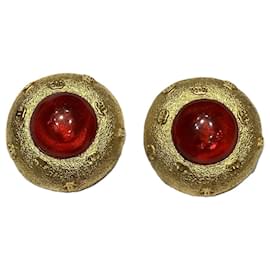 Orecchini a clip Chanel Gold and Red
