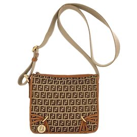Borsa a tracolla Fendi in tela marrone