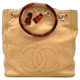 Borsa Tote Chanel in Pelle Beige