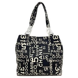Borsa Tote Chanel By C in Tela Bianco e Nero