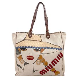 Miu Miu Canvas Tote Bag für Damen