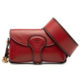 Mini sac selle D Bee en cuir rouge Dior