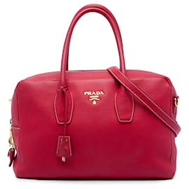 Borsa Bauletto Prada in Vitello Daino rosso
