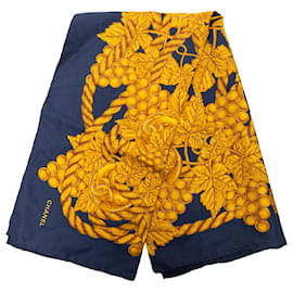 Sciarpa in seta Chanel Blue Golden Rope Tassel Grape