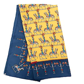 Sciarpa in seta Hermès Yellow Les Artificiers 90