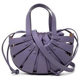 Borsa Shell in pelle di vitello Small di Bottega Veneta, viola