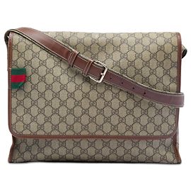 Borsa Messenger Gucci Beige GG Supreme Web