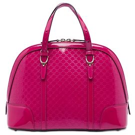 Borsa Gucci Pink Small Microguccissima in vernice Nice Dome