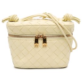 Bottega Veneta Gelbes Mini Nappa Intrecciato Vanity Case