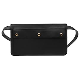 Borsa a tracolla a vita in pelle nera Burberry