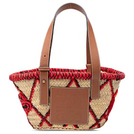 Bolso Tote LOEWE Beige Small Raffia Animal Embroidered Anagram