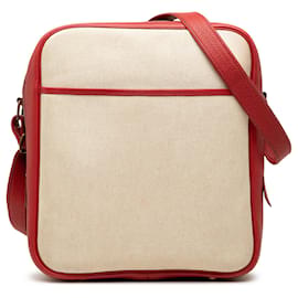 Hermès Victoria Messenger Bag aus braunem Toile und Clemence