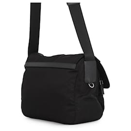Borsa a tracolla in nylon e pelle Prada