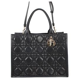 Borsa Christian Dior Macro Cannage in pelle nera
