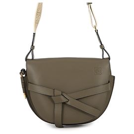 Borsa a tracolla in pelle oliva Loewe