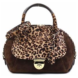 Borsa in scamosciato marrone Salvatore Ferragamo