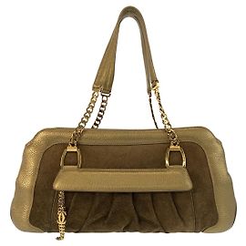 Cartier La Dona Gold Brown Suede Leather Shoulder Bag