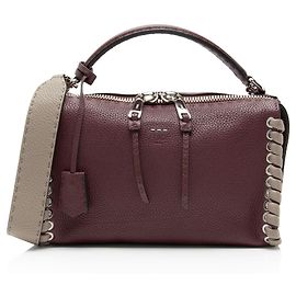 Borsa Boston Lei in pelle Selleria con cucitura Whipstitch Fendi