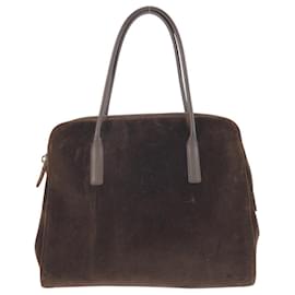 Prada Tote Bag aus braunem Veloursleder