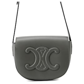 Celine Schultertasche aus grauem Leder - Céline