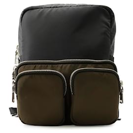 Zaino Prada in nylon e gomma nero kaki