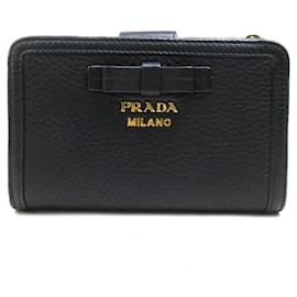 Prada Black Leather Bi-fold Wallet