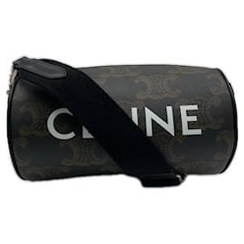 Borsa a tracolla cilindrica in tela Triomphe Celine - Céline