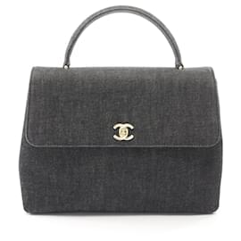 Borsa Chanel Coco Mark in denim nero
