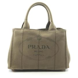 Borsa Tote Prada Canapa in tela khaki