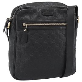 Borsa Messenger Gucci con zip frontale in pelle Guccissima Medium