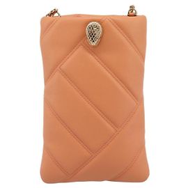 Bulgari Portacellulare Bvlgari Serpenti Cabochon con catena in pelle trapuntata diagonale