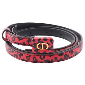 Christian Dior Gürtel aus Leder mit Leopardenmuster
